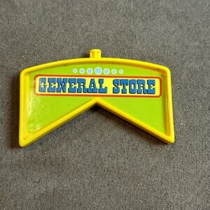 Lincoln Logs Vintage General Store Sign Yellow Plastic